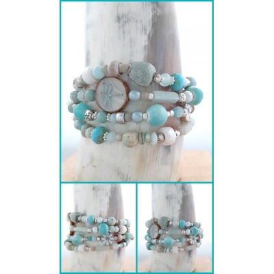 kralenarmband in zacht blauwe kleuren kralenarmband in zacht blauwe kleuren